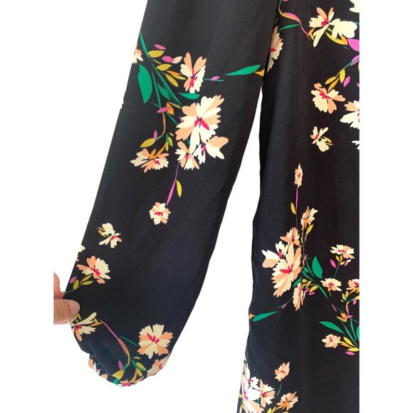 LULU'S Navy Herbaceous Babe Floral Print Long Sleeve Shift Dress Size Small - Picture 6 of 8